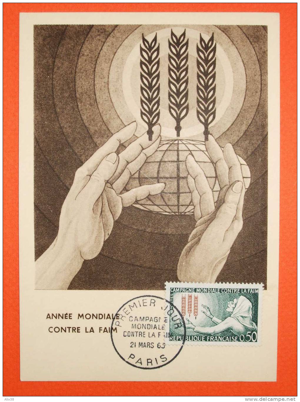 CARTE MAXIMA 1963. N°1379 Sur Carte FDC.  Superbe - Against Starve