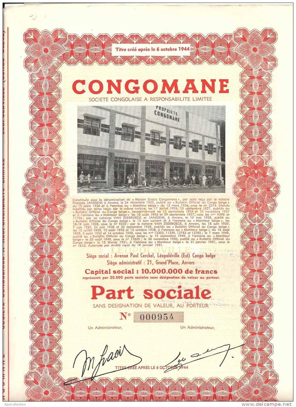 CONGOMANE . BELGE - Afrique