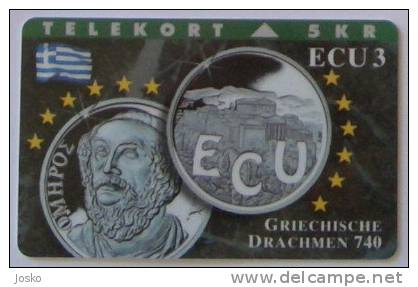 EURO COIN - Greece ( Denmark Rare - 2.500 Ex. Only ) Metal Money Monnaie Monnaies Coins Munze Munzen Moneda Flag Drapeau - Danemark