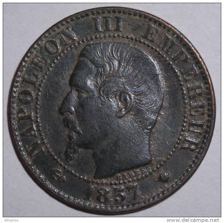 Napoléon III 5 Centimes 1857 MA MARSEILLE RARE TB+ - 5 Centimes