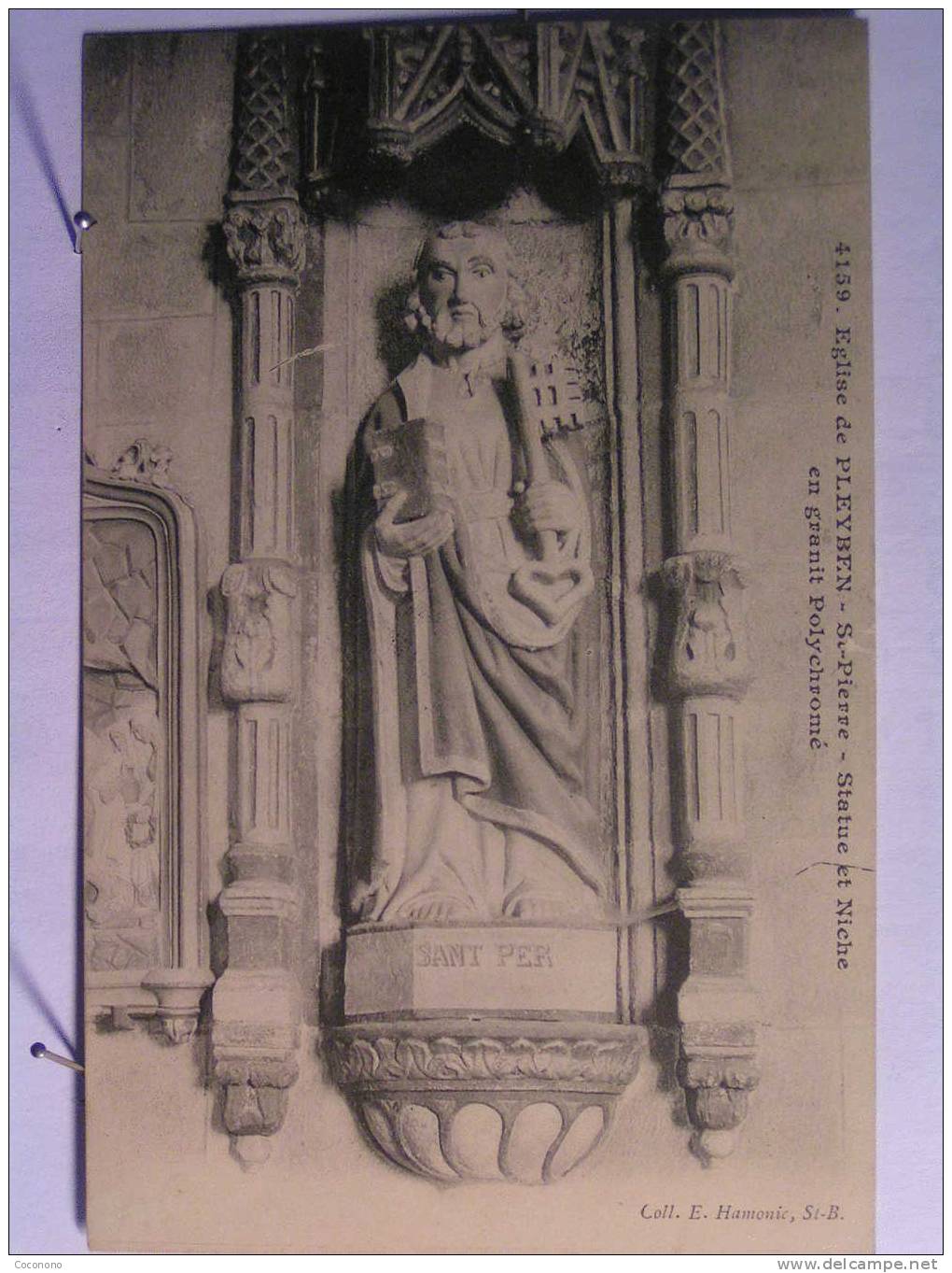 Eglise De Pleyben - St Pierre - Statue Et Niche En Granit Polychromé - Pleyben