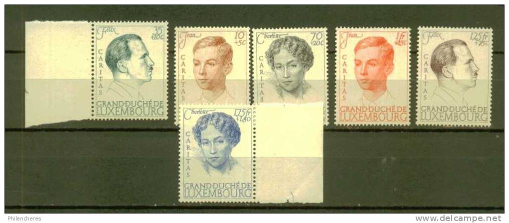 LUXEMBOURG N° 324 à 329 ** - Unused Stamps