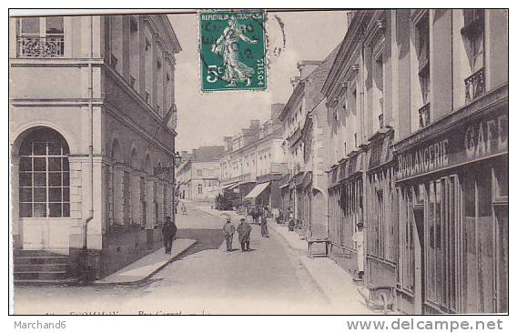 SARTHE.ECOMMOY.RUE CARNOT    ....BOULANGERIE ET CAFE A DROITE - Ecommoy