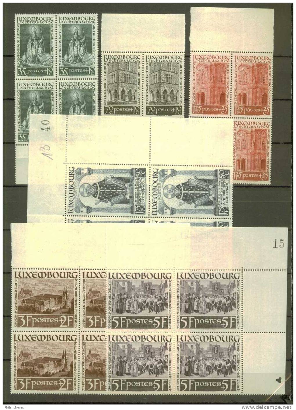 LUXEMBOURG N° 300 à 305 ** Blocs De 4 - Unused Stamps