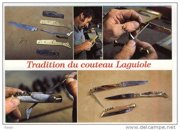 12  Aubrac Laguiole Le Couteau Laguiole Montage Artsanal Assemblage Rivetage CPSM Non Circulé BE - Laguiole