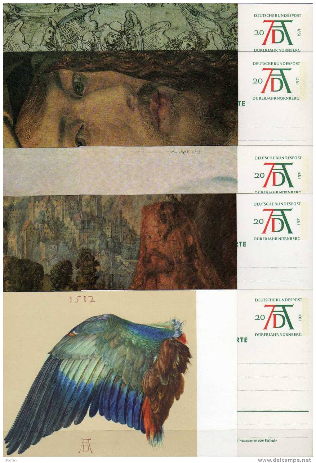 Postkarten Zum Dürer Jahr 1971 Bund PSo 3/01-05 Satz ** 5€ - Religión