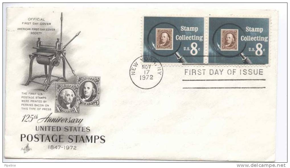 USA FDC Stamp Collecting New York 17-11-1972 - 1971-1980