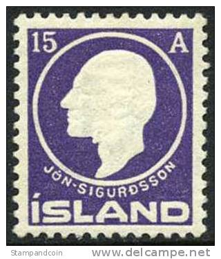 Iceland #90 SUPERB Mint Hinged 15a Sigurdsson  From 1911 - Neufs