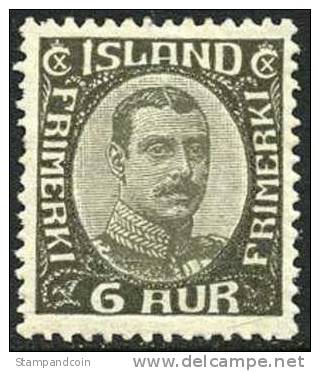 Iceland #113 Mint Hinged 6a Christian X From 1920 - Unused Stamps