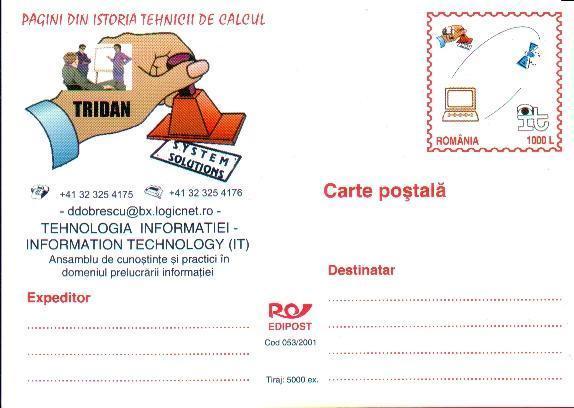 Romania Enteire Postal With Computers. - Informatique