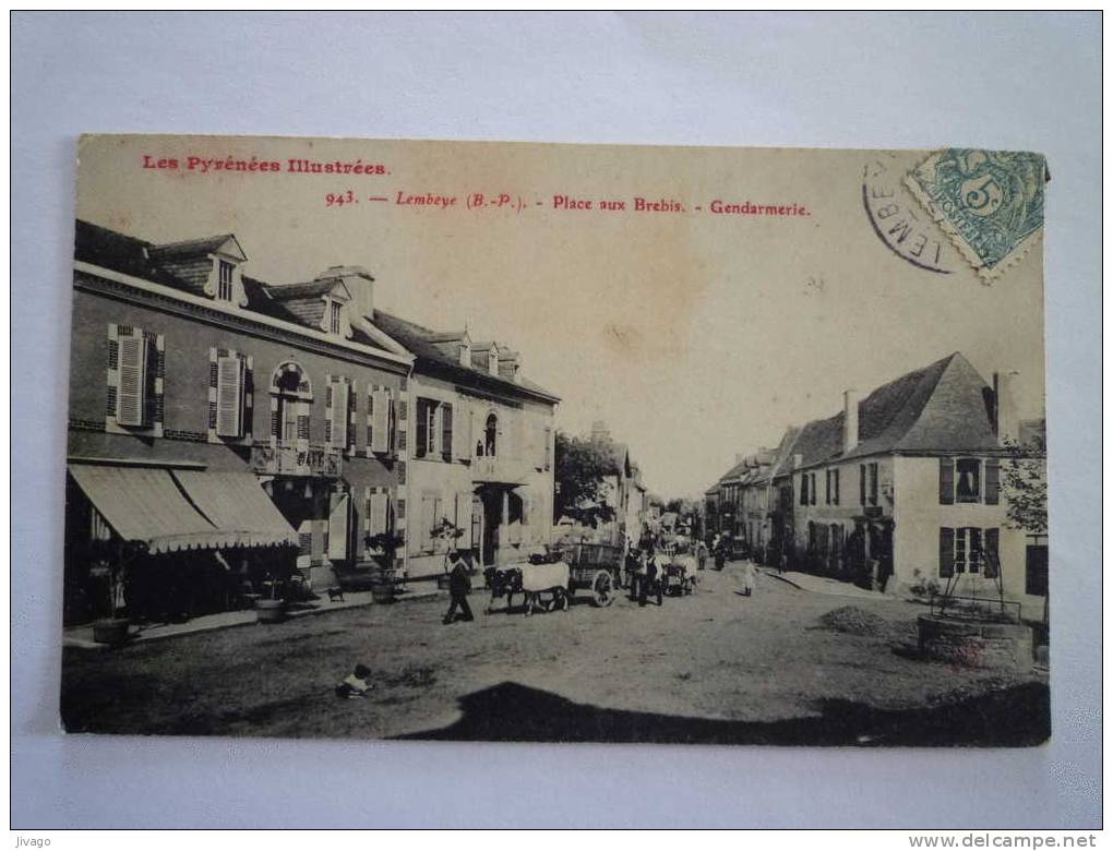 LEMBEYE  :  Place Aux Brebis  -  Gendarmerie  -  Carte Animée  - Lembeye