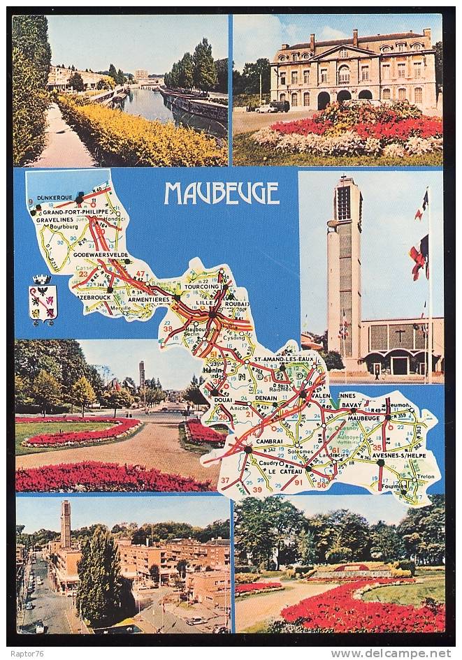 CPM  MAUBEUGE  Multi-vues + Carte Géographique - Maubeuge