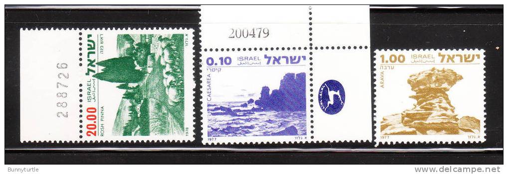 Israel 1977-78 Scenery Arava On The Dead Sea Rosh Pinna MNH - Unused Stamps (without Tabs)