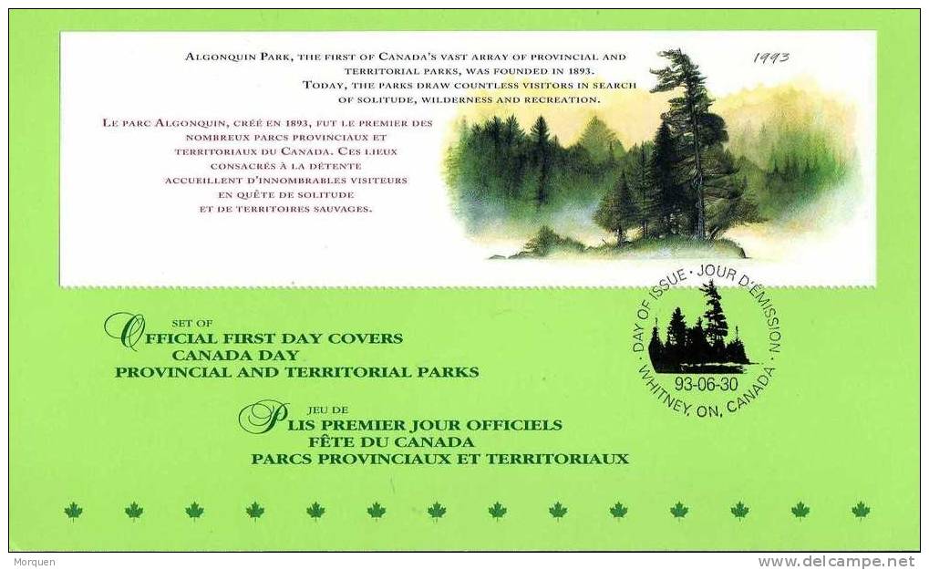 F.D.C. Tarjeta Canada. Territorial Parks 1993 - 1991-2000