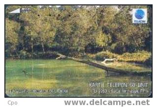 # INDONESIA S143 Telaga Warna-The Colored Lake 60 Tamura 03.93  Tres Bon Etat - Indonésie
