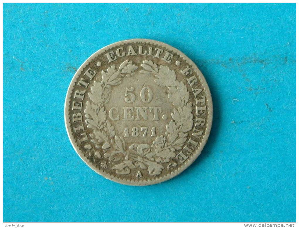 1871 A -  50 Cent. (silver) KM 834.1 - ( For Grade, Please See Photo ) ! - Otros & Sin Clasificación