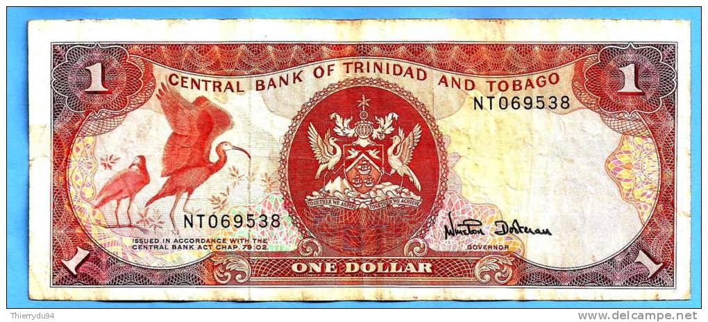 Trinite & Tobago 1 Dollar 1995 Oiseau Prefix NT Signature 7 Bird Skrill Paypal OK - Trinidad & Tobago