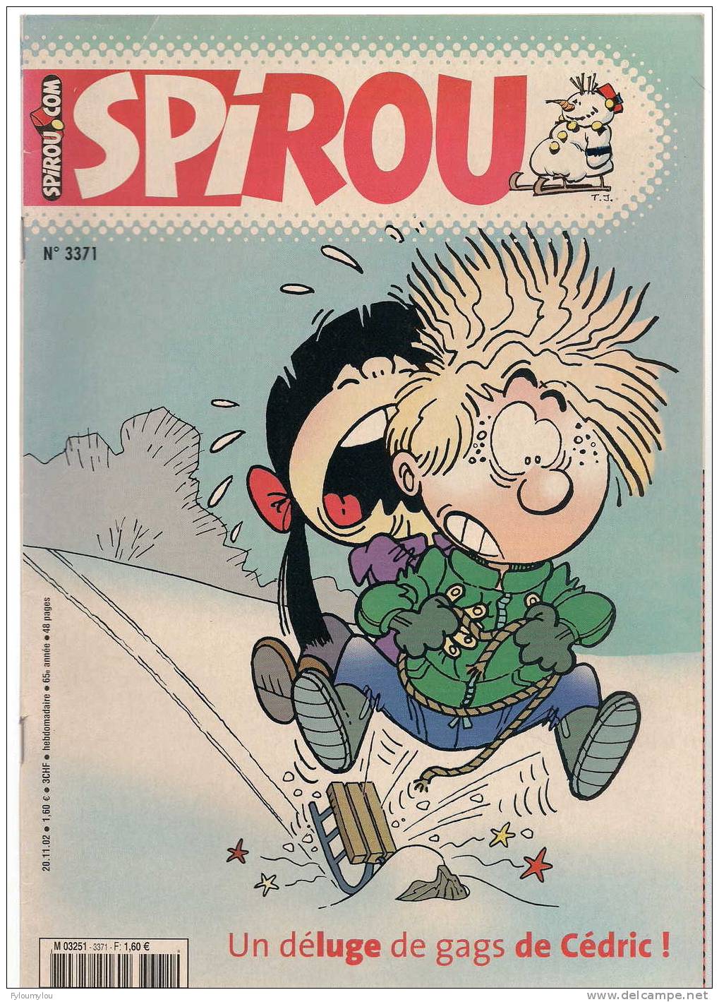 Spirou  - Un Déluge De Gags De Cédric ! Numéro 3371 - 20.11.02 - Spirou Magazine