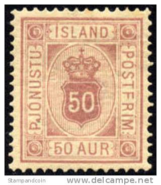 Iceland O9 XF Mint Hinged Official From 1895 - Servizio