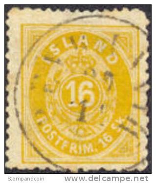 Iceland #7 Used 16s Numeral From 1873 - Usati