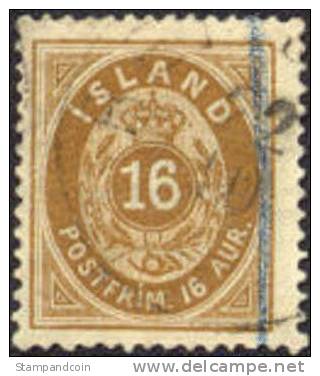 Iceland #12 Used 16a Numeral From 1876 - Usati