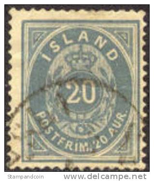 Iceland #17 Used 20a Numeral From 1882 - Usados