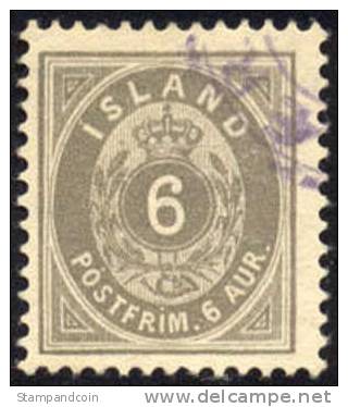 Iceland #25 Used 6a Numeral From 1897 - Used Stamps