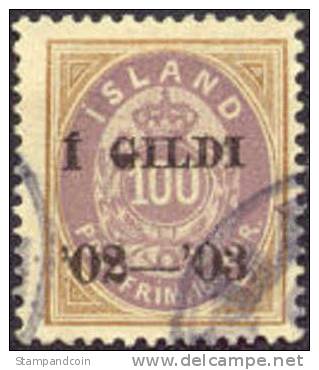 Iceland #68 Used 100a Overprint From 1902-03 - Usados