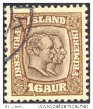 Iceland #78 SUPERB Used 16a Kings From 1907 - Used Stamps