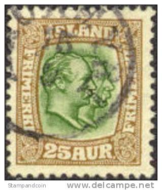 Iceland #80 XF Used 25a Kings From 1907 - Usados