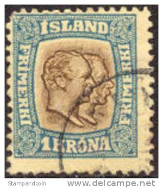 Iceland #83 Used 1k Kings From 1907 - Usati