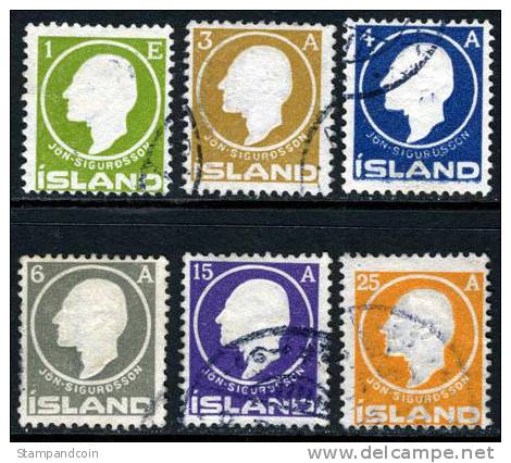 Iceland #86-91 Used Sigurdsson Set From 1911 - Used Stamps