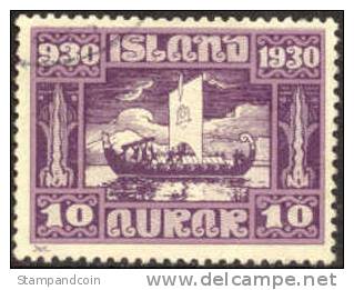 Iceland #155 Used 10a Viking Funeral From 1930 - Gebraucht