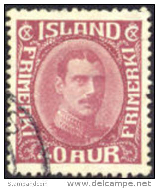 Iceland #184  SUPERB Used 40a Christian X From 1931 - Gebraucht