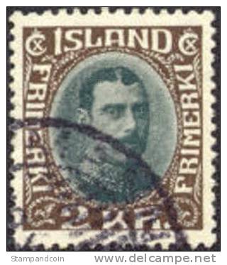 Iceland #186 XF Used 2k Christian X From 1931 - Gebruikt