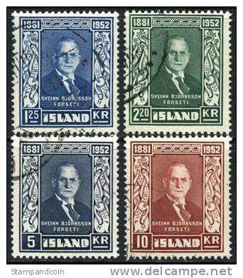 Iceland #274-77 Used Sveinn Bjornsson Set From 1952 - Used Stamps