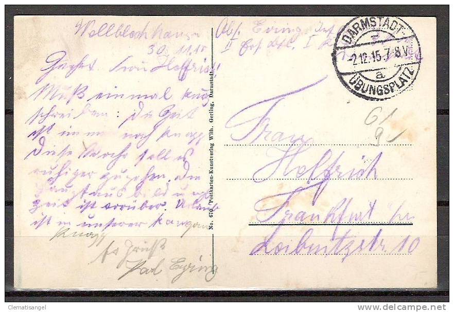 TOP!! DARMSTADT * SCHLOSS * ALS FELDPOSTKARTE * 1915 *!! - Darmstadt