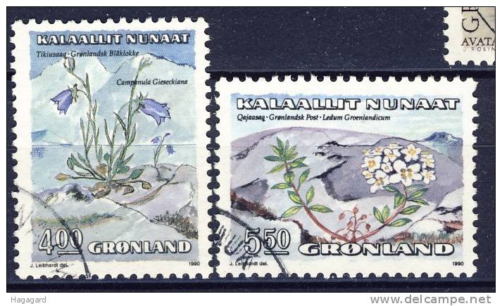 #Greenland 1990. Flowers. Michel 205-06. Cancelled(o) - Gebraucht