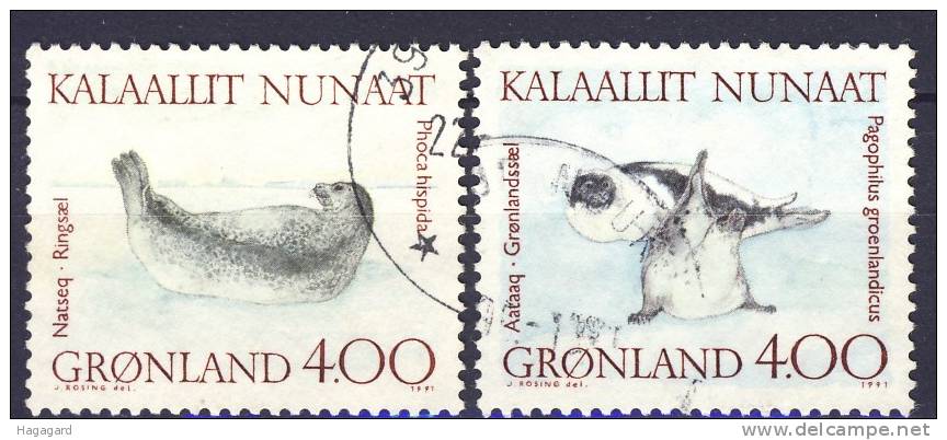 ##Greenland 1991. Seals. Michel 211-12. Cancelled(o) - Usados