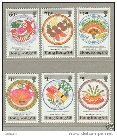 1990 HONG KONG International Cuisine 6V - Neufs