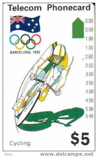 AUSTRALIA  $5  BARCELONA  SPAIN 1992  OLYMPIC  CYCLING  SPORT   AUS-051 READ DESCRIPTION !! - Australie