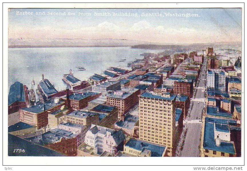 Harbor And Second Avenue From Smith Building , SEATTLE - Seattle