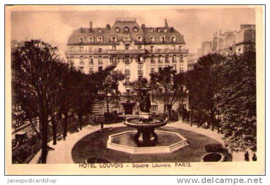 HOTEL LOUVOIS - Square Luvois  - PARIS - Ile-de-France