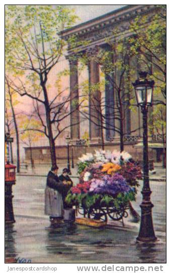 MARCHAND De FLEURS  Place Madeleine - Carte Artistique - Yvon - PARIS - Ile-de-France