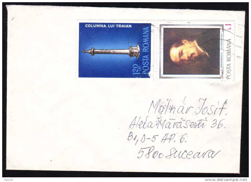 Column Traian 1977 Stamps On Cover. - Covers & Documents