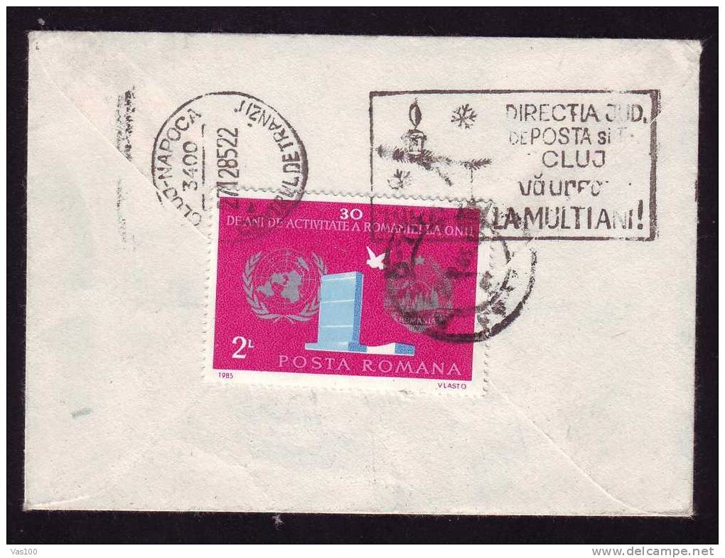 ONU 1985 Stamps On Cover Temporar Obliteration. - Lettres & Documents