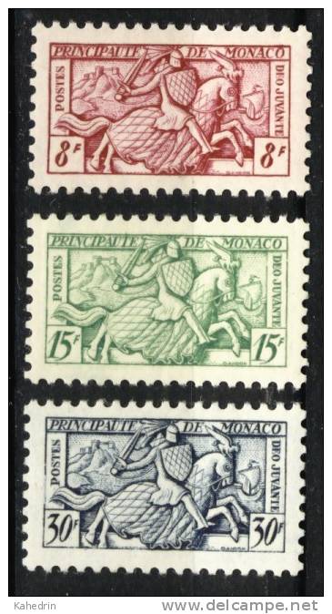 Monaco 1951, Mi. # 445/47 **, MNH, High Values - Neufs