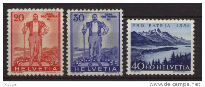 Switzerland Pro Patria 1936 & 1954 - Ungebraucht