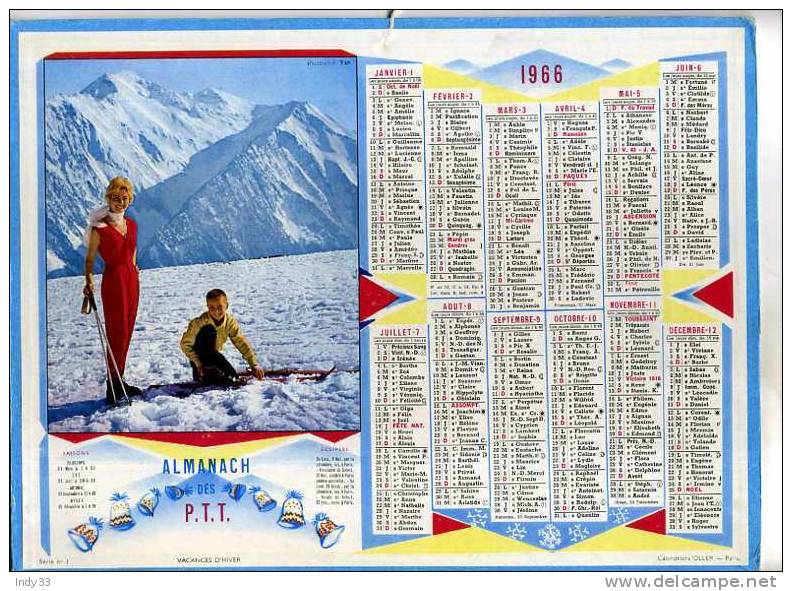 - CALENDRIER FRANCE PETIT FORMAT 1961/70 . CALENDRIER 1966 . BOUCHES-DU-RHÔNE . - Small : 1961-70