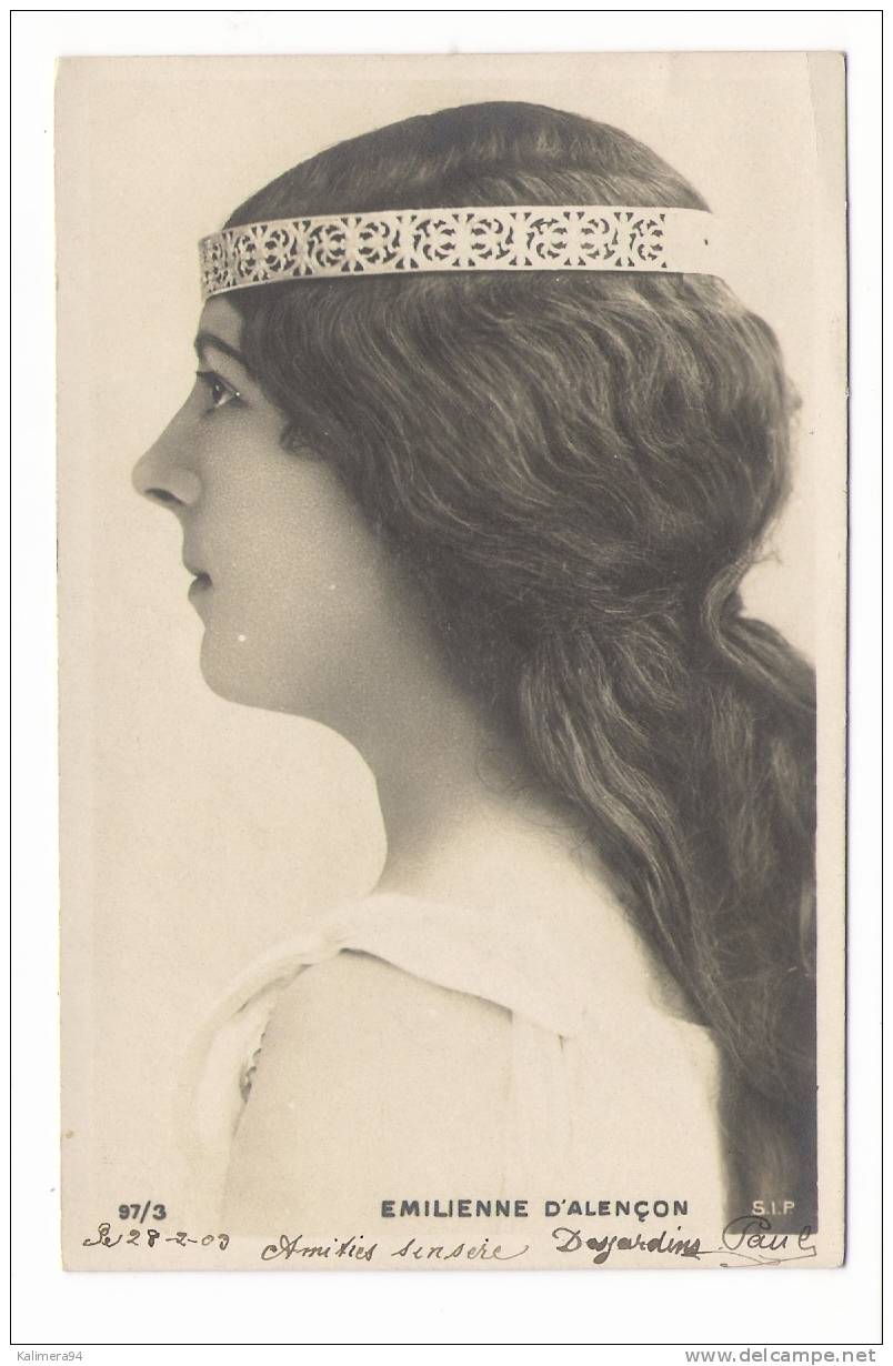 EMILIENNE  D' ALENCON   ( Femme 1900 , Artiste Lyrique , Courtisane ) /  CPA  PRECURSEUR , Tirage Argentique - Artiesten